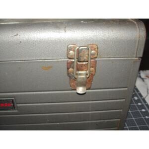 vintage Craftsman Grey Steel Toolbox w/ Tray